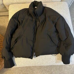 BEGINNING BOUTIQUE Black Cropped Puffer Jacket Coat XS XSmall